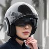 Motorcycle Helmet Double Lens Sun Visor Warm Half Helmet Shock Absorbing Woman Electric Motor Bike Open Face Half Helmet Anti-UV