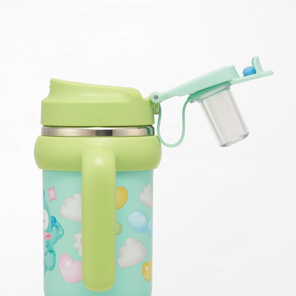 Skater Straw with Direct Sanrio Hangyodon Puffy Balloon Tumbler, 830ml, Insulated, Cold/Hot, Handle, 2-Way, Drinking, Design, STSTB9-A