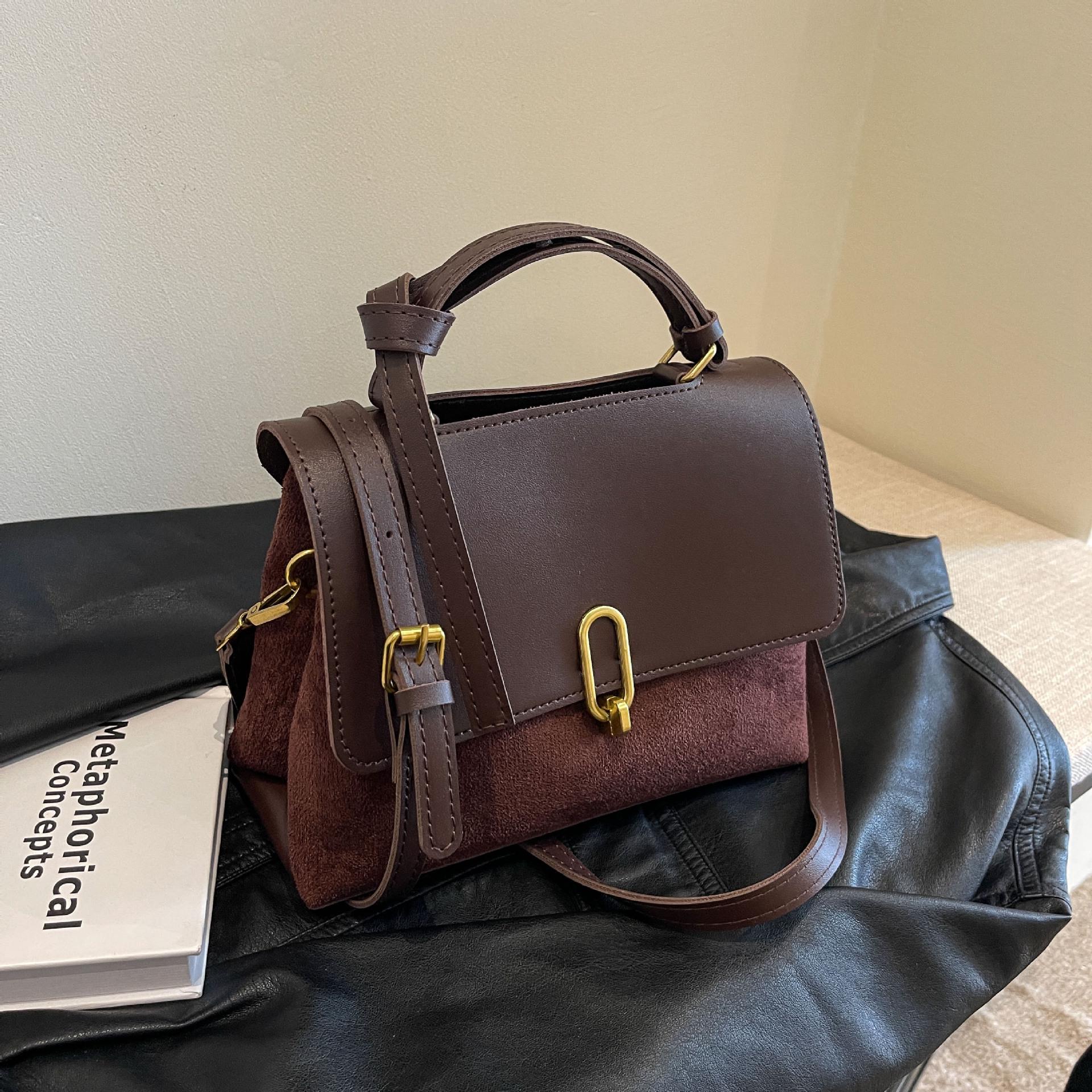 

2024 Trendy Minimalist Patchwork Square Bag: Versatile Retro Shoulder & Crossbody Handbag кавовий