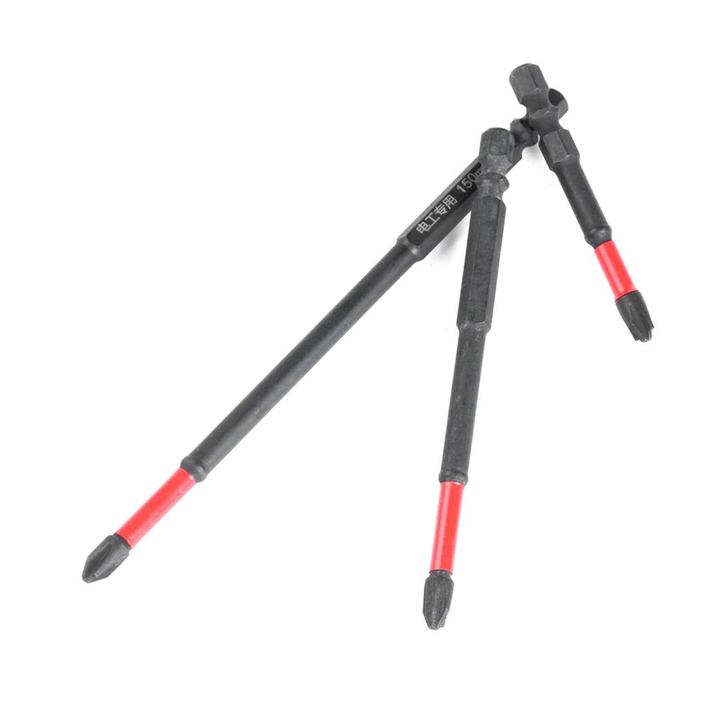 Impact Screwdriver Bit with Magnetic for Electrician Screw Driver 65mm/110mm/150mm Slotted Head 1/4inch Hex Shank