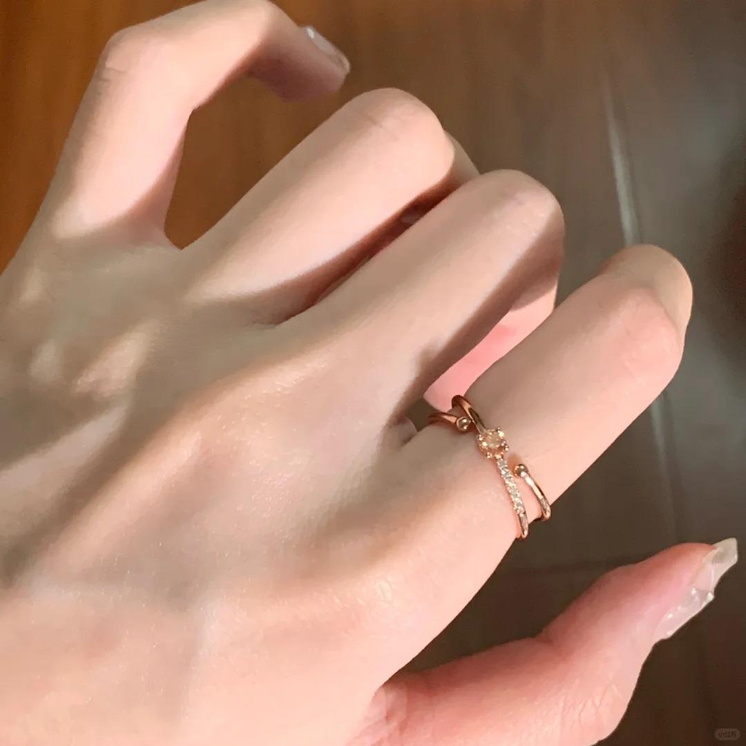 

Открытое кольцо «Звездный след» с розовым цирконом - Женский модный роскошный дизайн