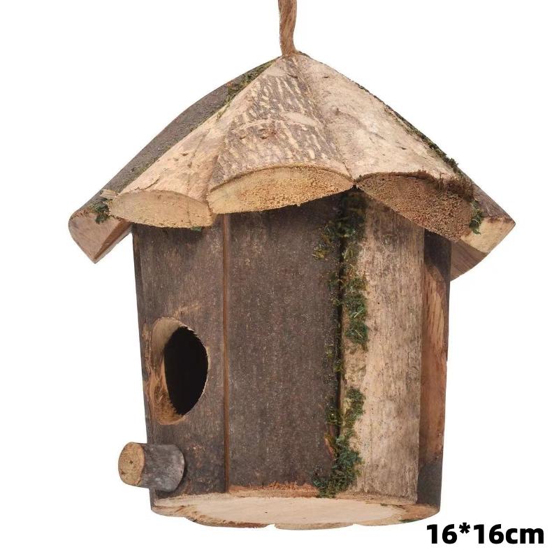 1Pc Outdoor Natural Grass Bird House Handmade Weaved Hummingbird Cage Nest Shelter for Garden Balcony Bedroom Decoration