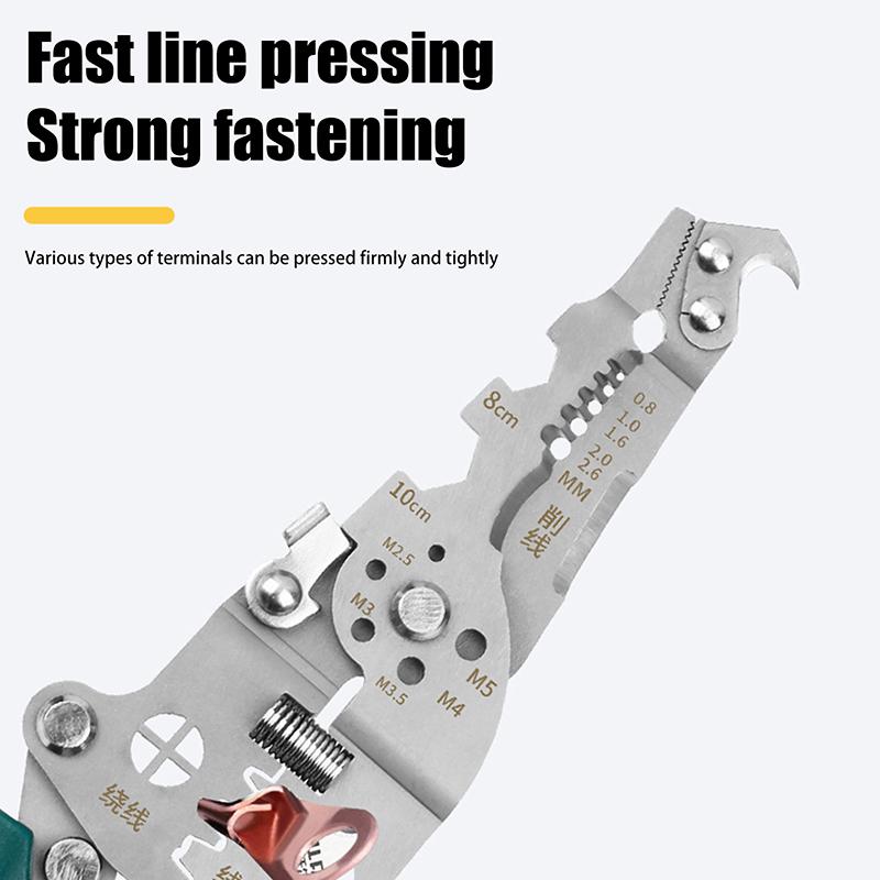 1Pcs Foldable Wire Stripper Multi-Function Pulley Tool For Crimping Splitting Winding Ideal For Electricians