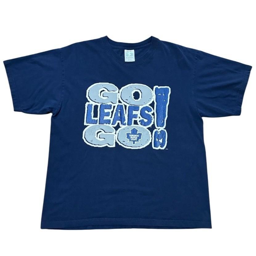 Vintage 90s Y2K Toronto Maple Leafs NHL Hockey Go Leafs Sports Graphic T-shirt L
