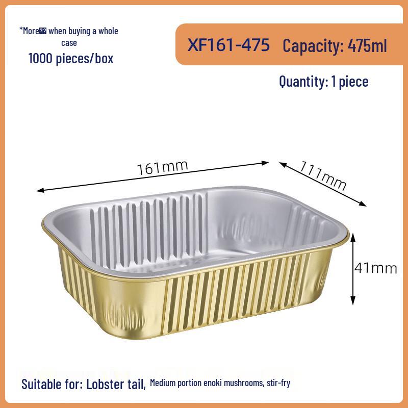 Handun Golden Square 475ml Sugarcane Pulp Food Container