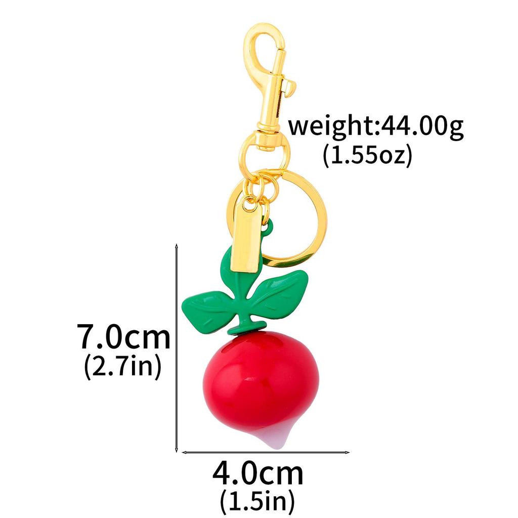 Xiyin Strass Emaille Frucht Schlüsselanhänger - Zitrone, Kirsche, Erdbeere Taschenanhänger Geschenk