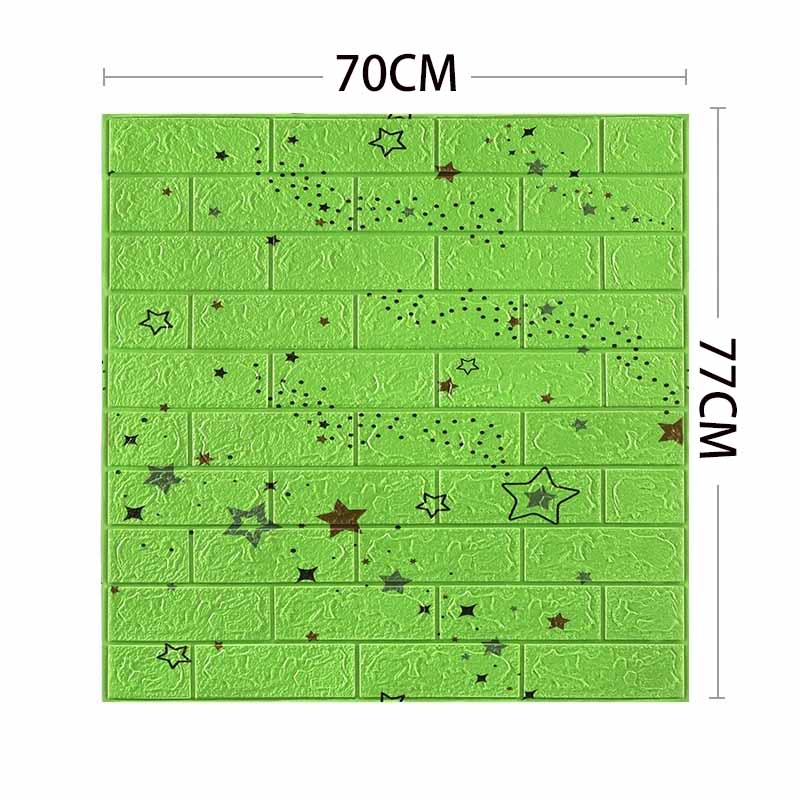 70*77cm 3D Self-Adhesive Waterproof Printed Brick-Pattern Wallpaper Living Room Bedroom Decor Removable Wall Sticker DIY Wall Covering