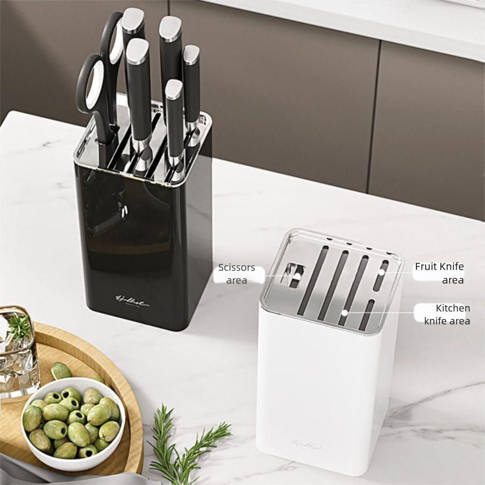 with Anti-slip Mat Knives Stand Plastic Knives Storage Box Household Inserted Knives Holder  Desk