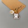 1/8pcs Cat & Daisy Cute Keychain Cartoon Handbag Pendants for Women Girls Key Ring Bag Charm