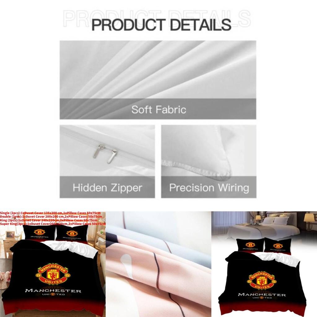 Modern Minimalist Manchester Pattern Digital Printed Bedding Set And Pillowcases For Bedroom Decor