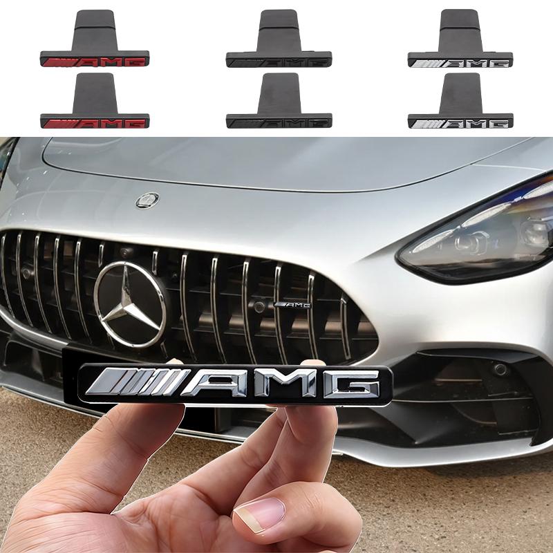 For Mercedes Benz W203 W204 W205 W210 w211 W124 W169 W176 W177 W202 ABS 3D AMG Logo Emblem Car Front Grille Badge accessories QX3