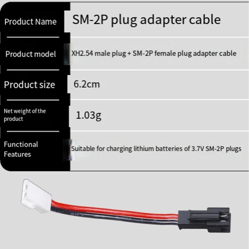 Quick connecting XH2.54 to SM2P Converters Cable for 3.7V SM2P Lithium Batteries Instantly Setups Reliable Performances