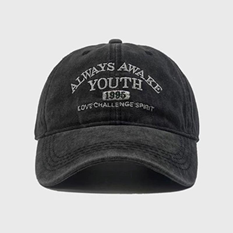 Gorra de béisbol retro vintage de algodón para hombre y mujer, con letras bordadas en mezclilla, de algodón, suave, informal, unisex.