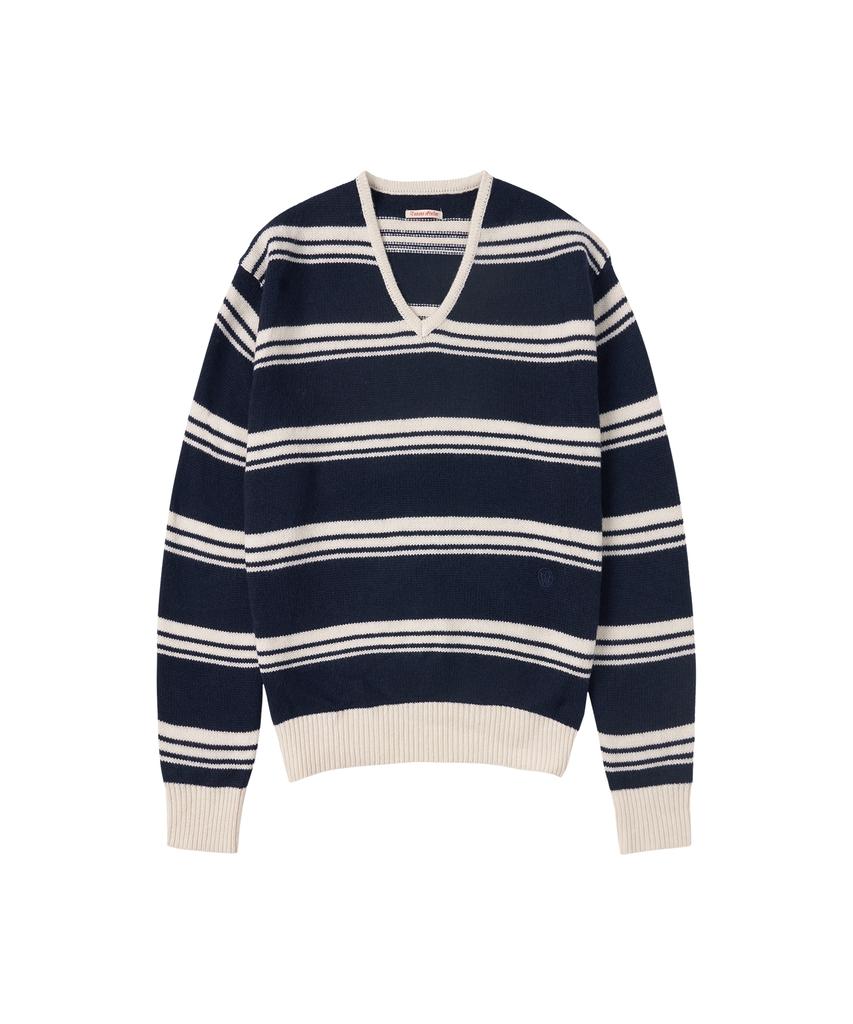 Banwonateullie Kn4253 Wool Stripe Knit_Navy