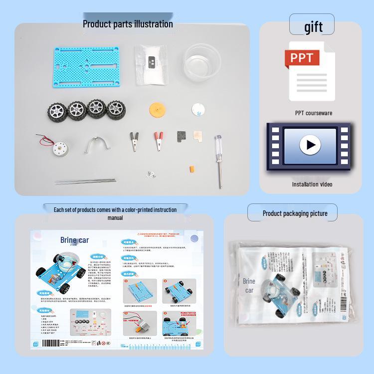 DIY Saltwater Powered Car Kit for Kids – Science Experiment and Technology Teaching Aid