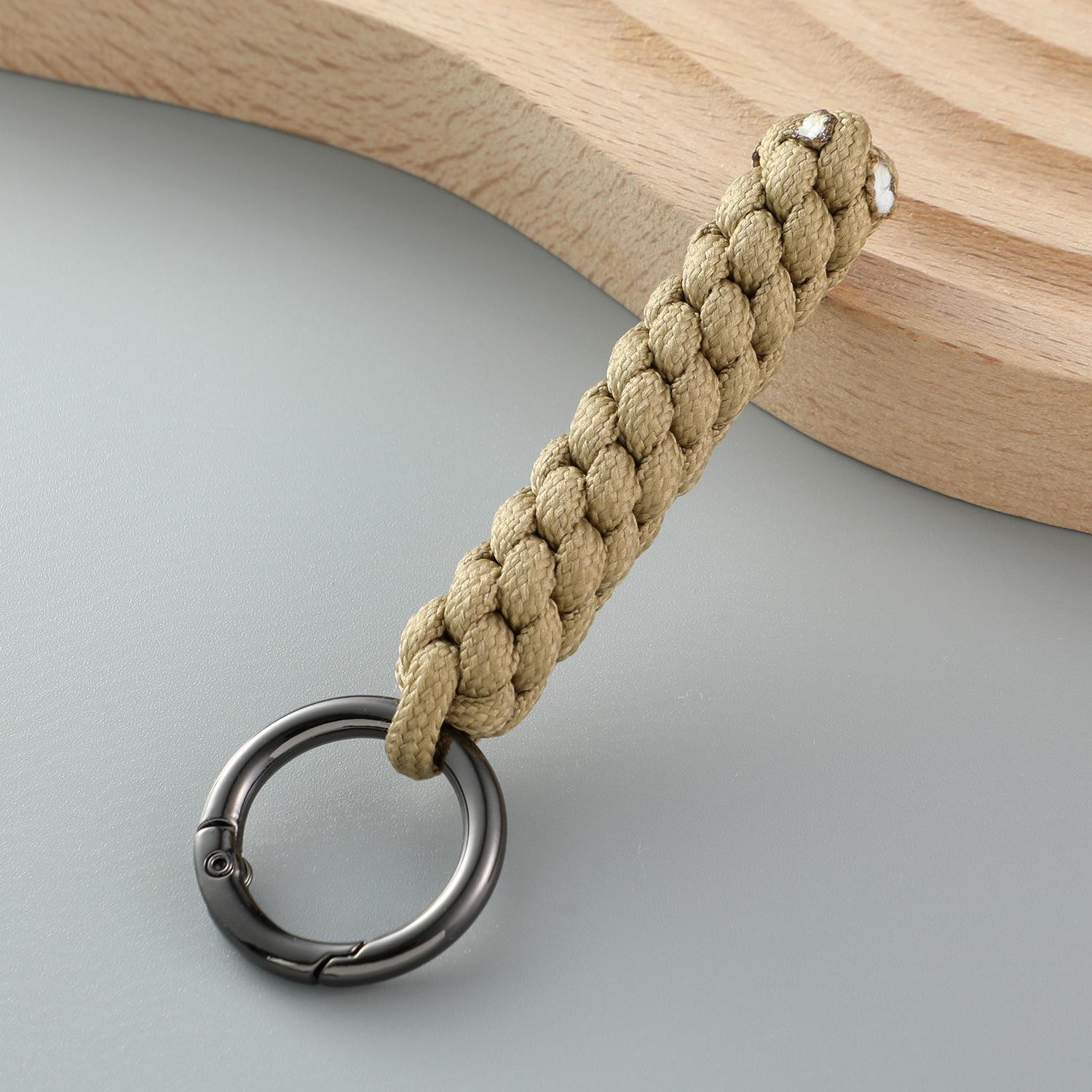 Hand-Woven Paracord Keychain & Pendant Lanyard хаки