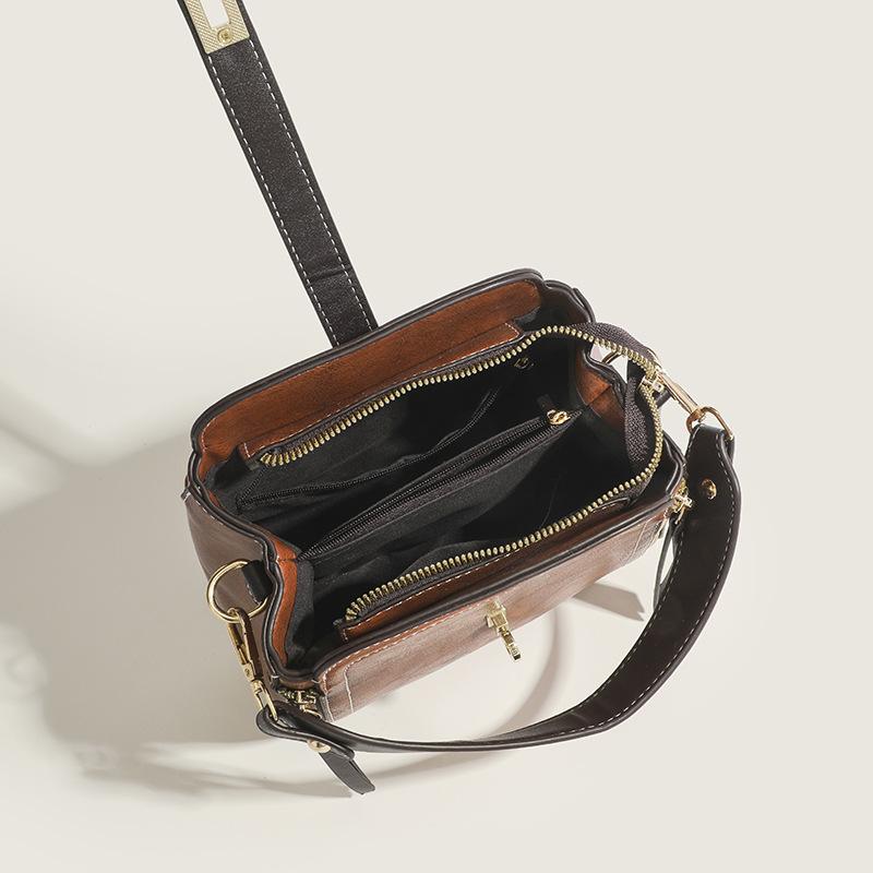 Handtaschen aus PU-Leder für Damen Designer Top-Handle-Tasche Vintage Einzelne Schultertasche Damen Luxusmarke Umhängetaschen Messenger-Taschen