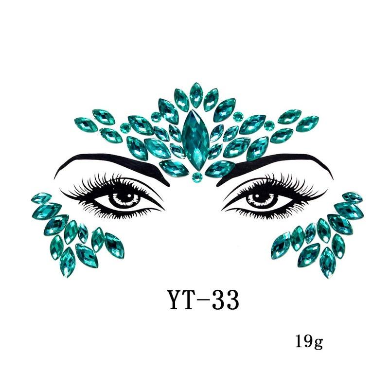 1Pcs 3D Crystal Face Stickers Decoration Face Eye Stickers Chest Sticke Glitter DIY Jewelry Festival Party Temporary Tattoo Stickers for Women