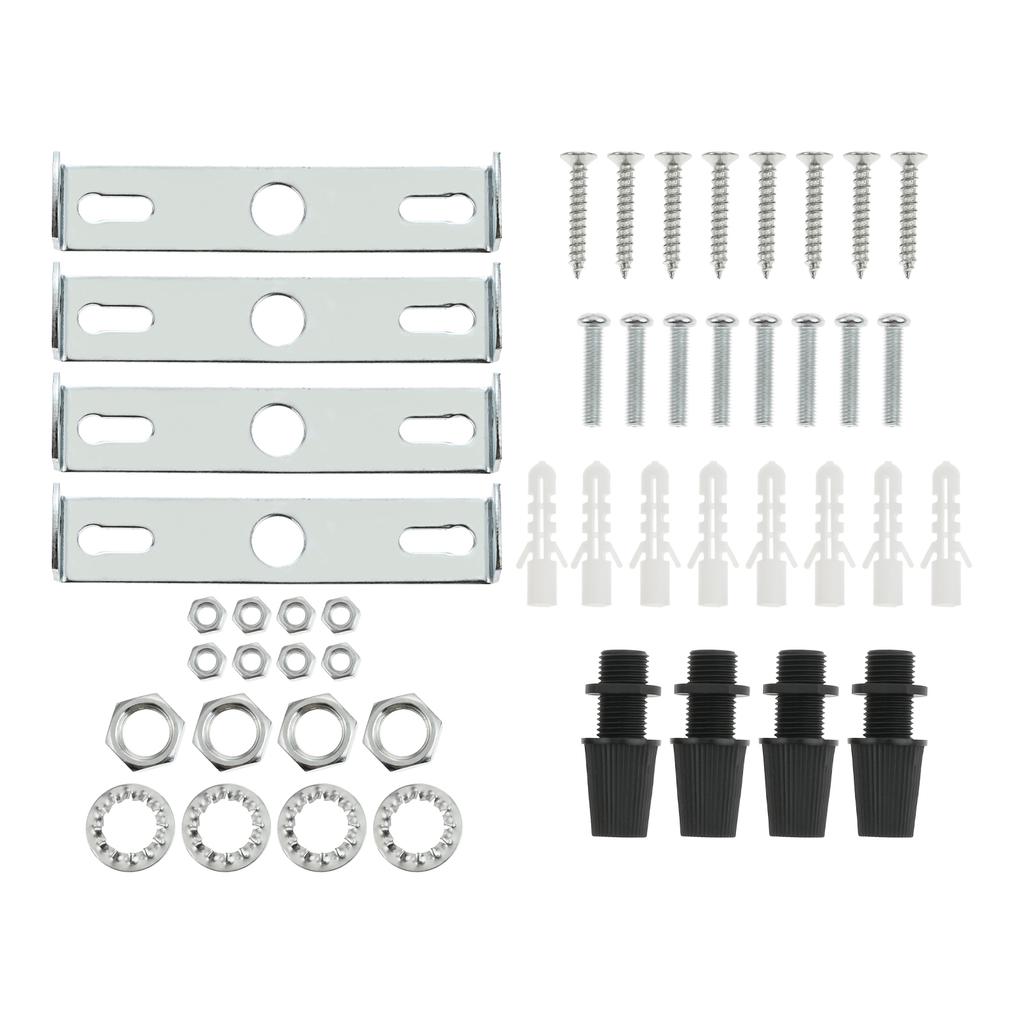 4 Sets Ceiling Light Plate Kit Light Fixture Mounting Bracket Plate for Home Office Pendant Wall Light with Screw Washer Nut