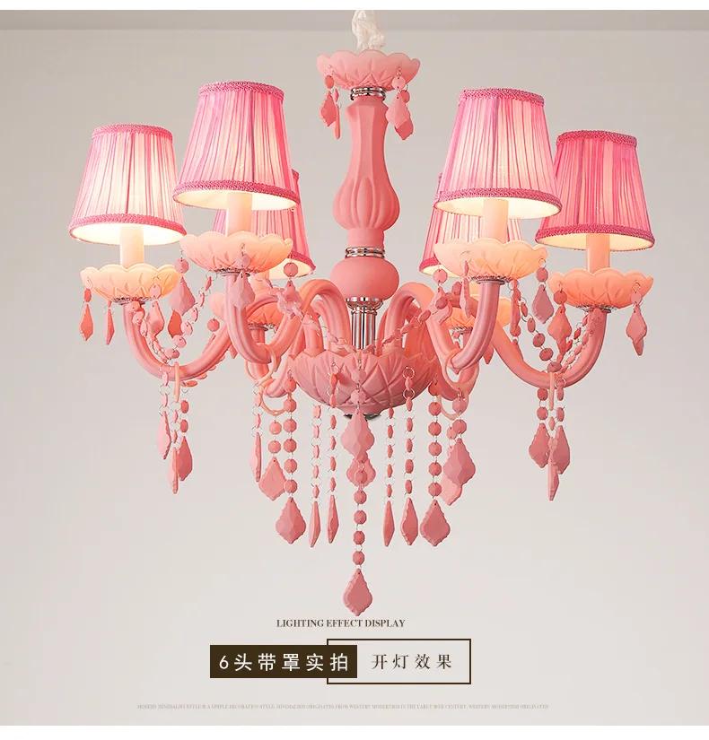 Europäischer Stil rosa grün blau Kristall warmes Leben Kinderzimmer Schlafzimmer Pendelleuchte Schönheit Friseursalon Dekoration