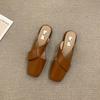 Niche Design Bag Head Half Slippers Outer Wear Summer One Pedal Muller Lady Flat Cool Slippers