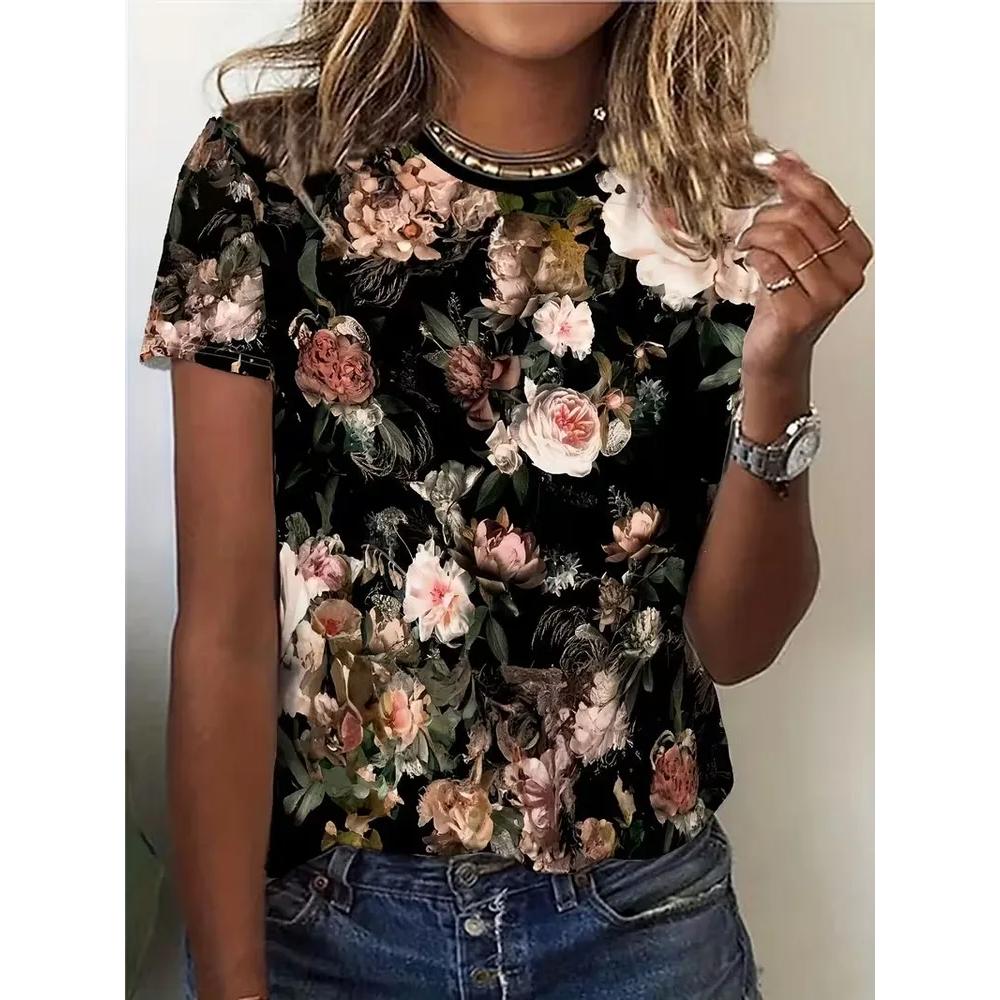 Fashion Versatile Crew Neck Top Casual Loose Women's Short Sleeve Daily T-Shirts Women’s