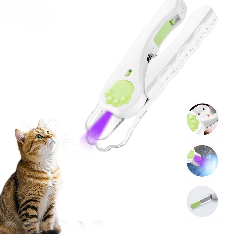 

1 шт. Ножницы для ногтей питомца с пилкой, светодиодной подсветкой для предотвращения кровотечения, ножницы для когтей кошки с круглым отверстием, когтерез для собак, точилка для ногтей