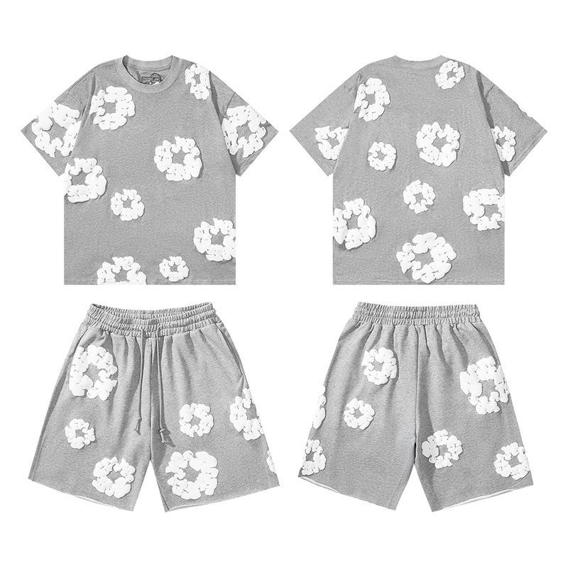 Mehrfarbiges Frühjahrs-Kapok-Schaumstoffdruck-Unisex-Freizeitset