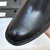 Lederschuhe mit rundem Kopf und Fuß, Herren-Business-Kleid, Leder-Derby, atmungsaktiv, lässig, zum Pendeln, Lazy One Pedal, Herren-Lederschuhe