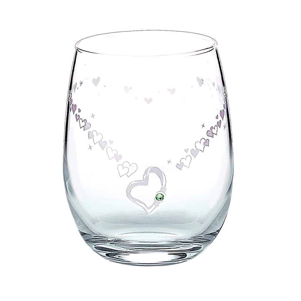 Sears Color-Changing Crystal Glass Tumbler In May Birthstone Colors, Emerald, White Teddy Bear Plush Toy (sh84-0001-tdt-01-w-05)