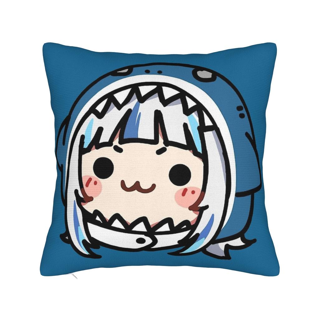 Hololive Gawr Gura Pillowcase Soft Polyester Cushion Cover Decoration Throw Pillow Case Cover Sofa Square 45X45cm