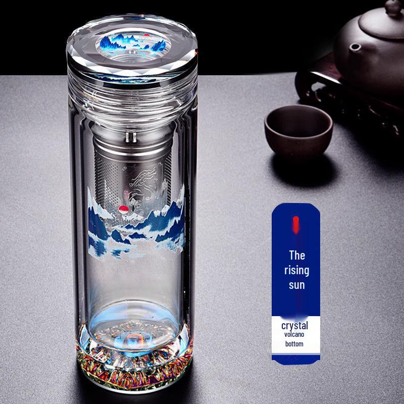 Yisijia 320ml Double-Wall Glass Tea Infuser Mug