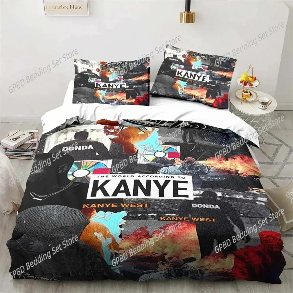 Rapper Kanye West Bedding Set For Bedroom Soft Modern Bedspreads Comefortable Kids Duvet Cover Quilt Cover And Pillowcase