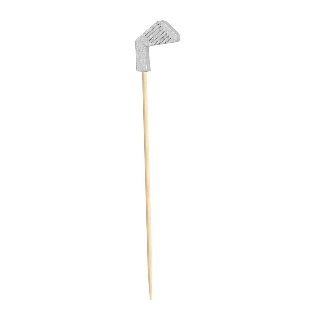 Golf Club Design Bamboo Picks Fruit Skewers Baking Cake Decoration Toothpicks Dessert Drink Garnish Party Accessories 100 Pieces