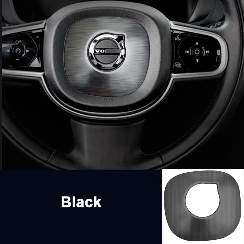 Stainless Steel Car Styling Steering Wheel Logo Emblem Cover Ring Trim Stickers For Volvo XC60 2018    Accessories