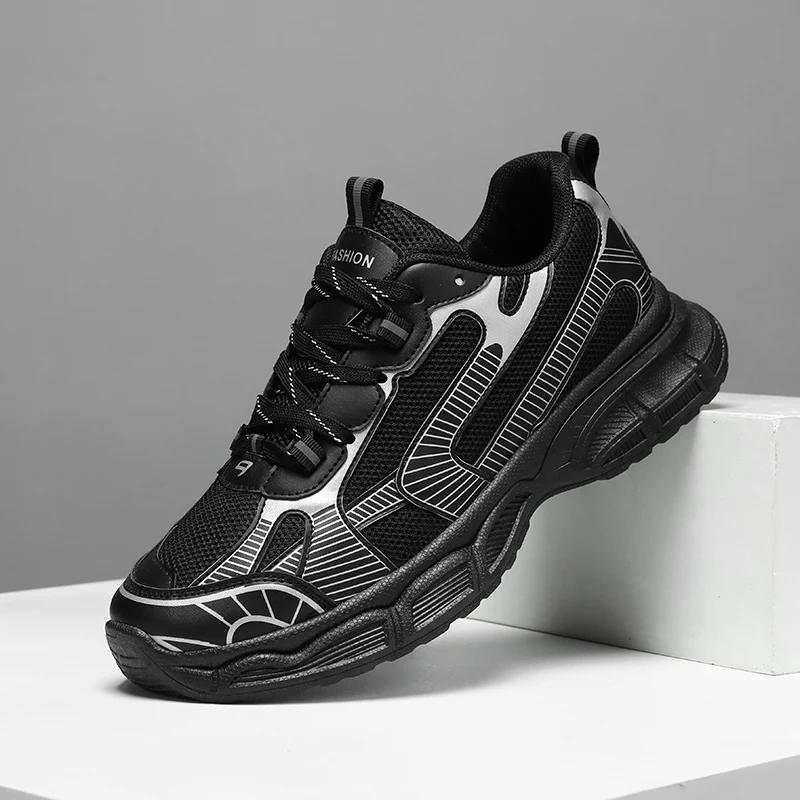 

2025 Осінь Нові Чоловічі Повсякденні Туфлі Мода Сітка Легкі Бігові Кросівки Для вулиці Зручні Дихаючі Нековзні Баскетбольні Кросівки 39 чорний
