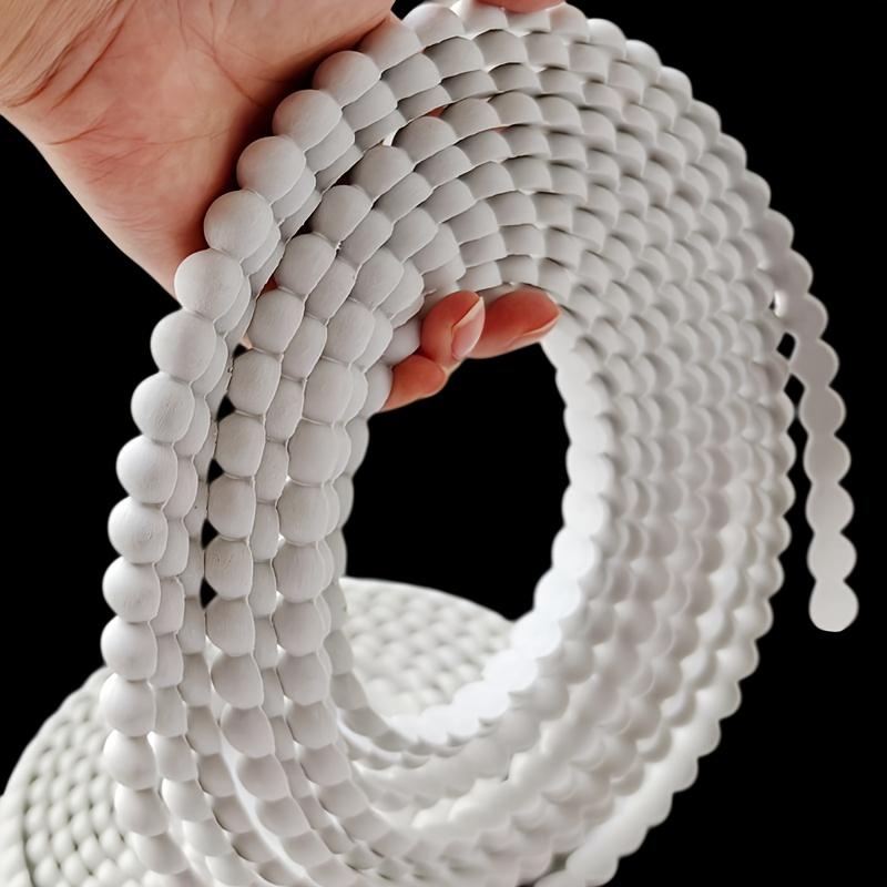 1 Roll (5m/196.85in) Self-Adhesive PVC Bead Trim - Peel and Stick Removable Wallpaper Border, White Durable Polyvinyl Chloride Molded