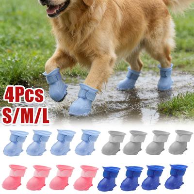 1Set Comfortable Waterproof Durable Outdoor Soft Holidays Pet Rain Boots Rubber Anti Slip Taking Photos Breathable Multiple Sizes