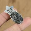 Natural Silver Druzy Gemstone Pendant Flower 925 Sterling Silver For Women