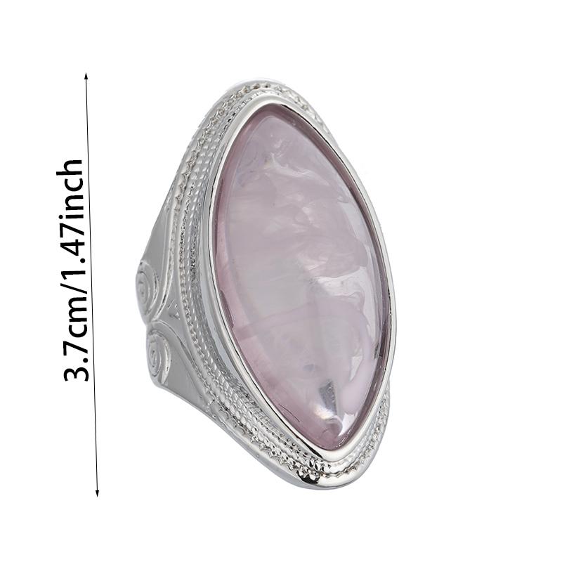 Luxury Fashion Oval Stone  Color Finger Rings For Women Vintage Creative Bride Wedding Engagement Anniversary Jewelry