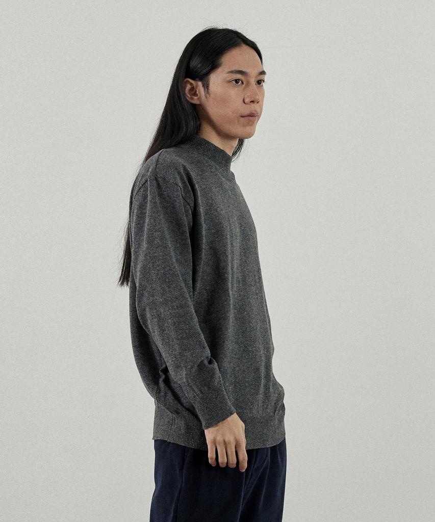 Analog Mood-Like Semi-Half Turtleneck Knit (Gray)