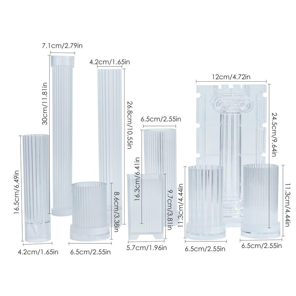 Plastic Candle Mold DIY Cylinder Pillar Scented Candle Handmade Craft Making Mold Set For Gift Handcraft Crafts Wedding Decor