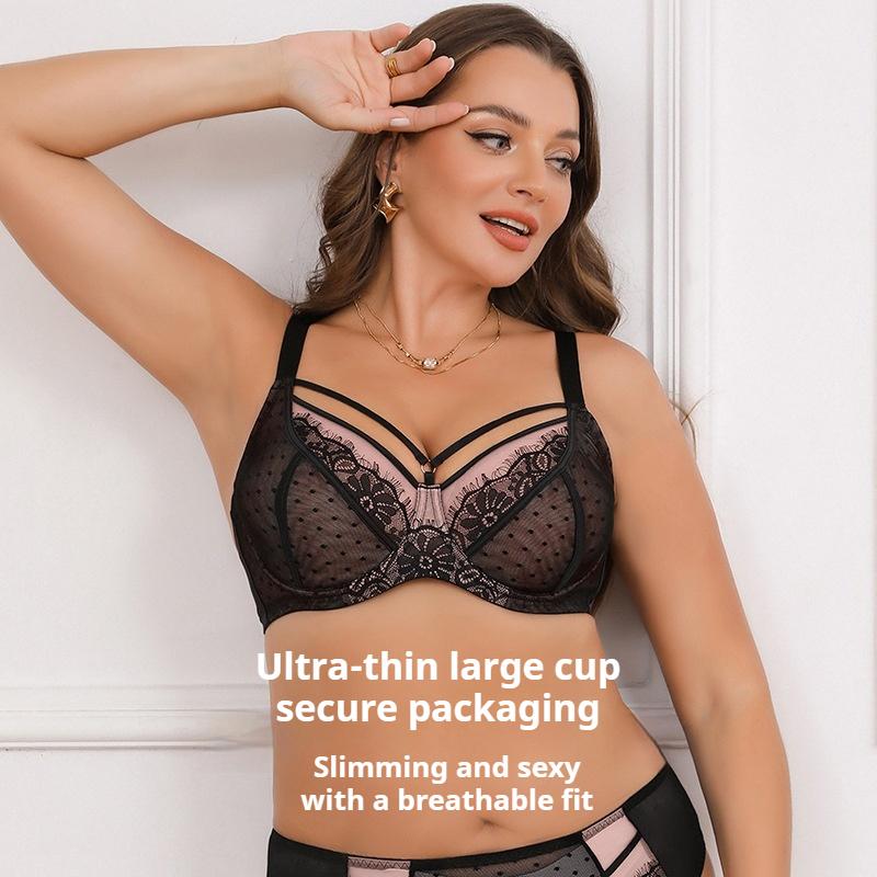 Evropské a americké krajkové podprsenky velkých velikostí pro velká prsa, malé krajkové spodní prádlo, podprsenky s plným košíčkem