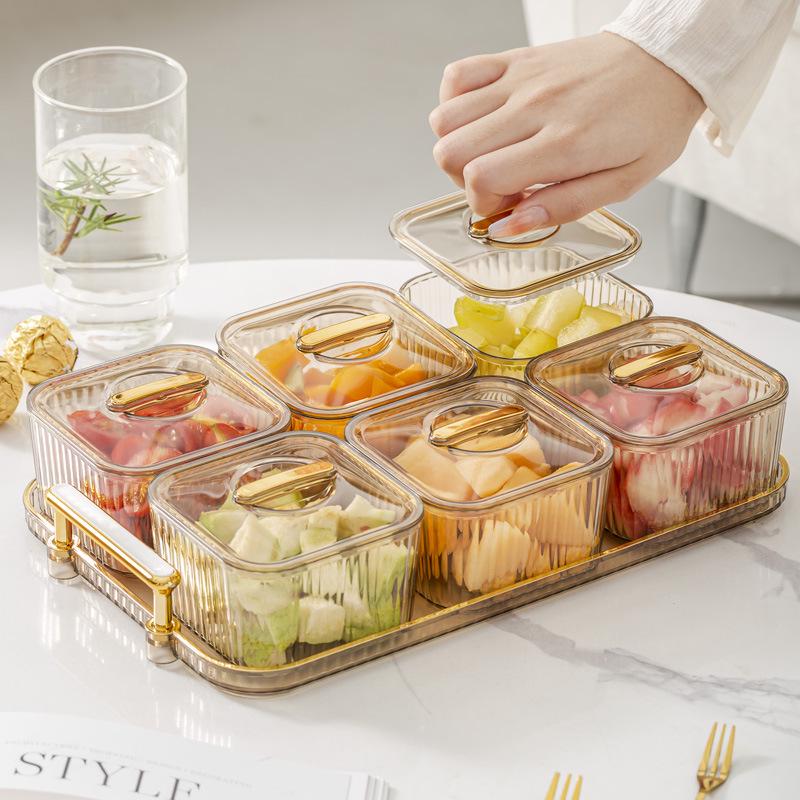 Elegant Transparent Fruit and Snack Display Plate for Living Room