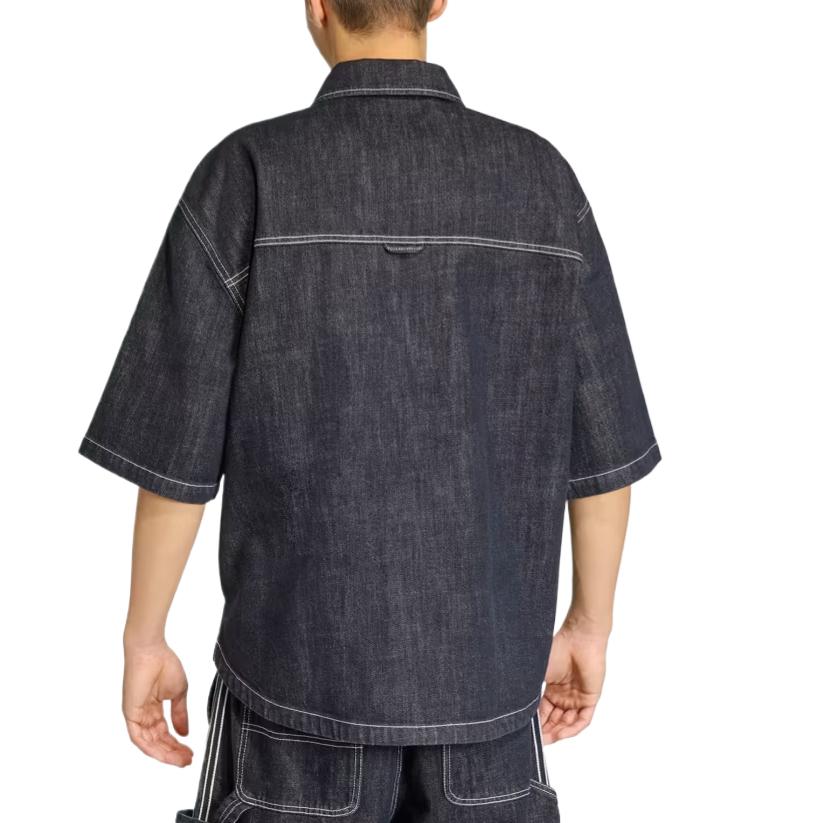 Adidas Originals Valentines Day Limited Edition Denim Short Sleeve Work Shirt Men Shirts KG6448