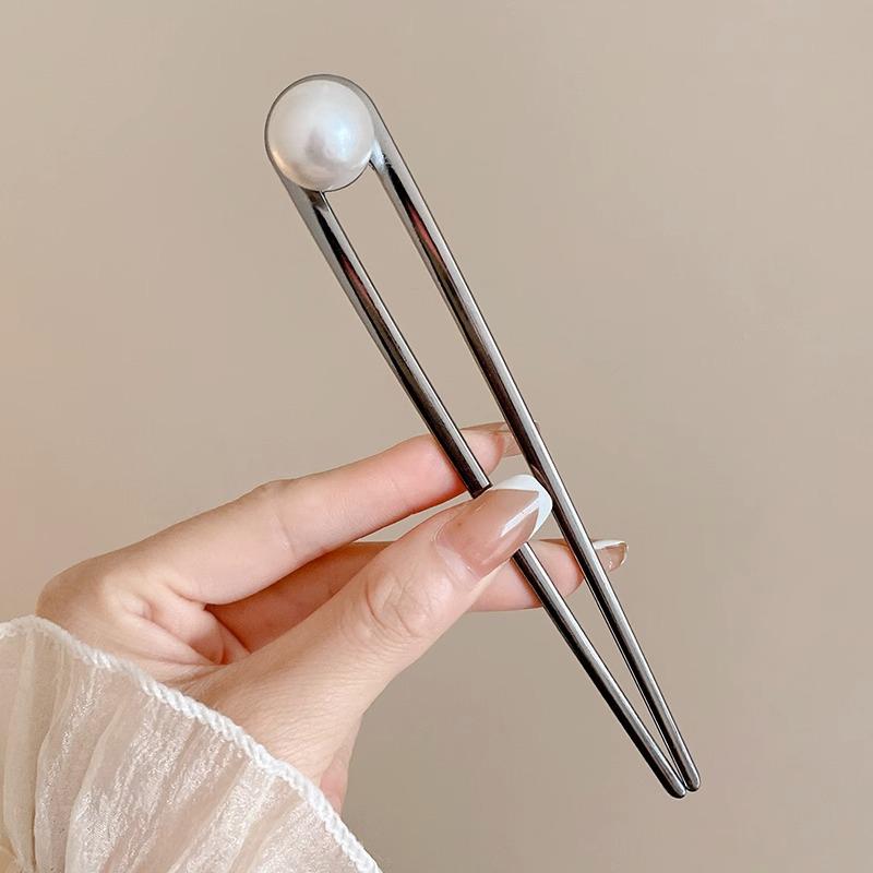 U-Shaped Pearl Women's Updo Hairpin 2025 - Elegant Insert Comb Headwear
