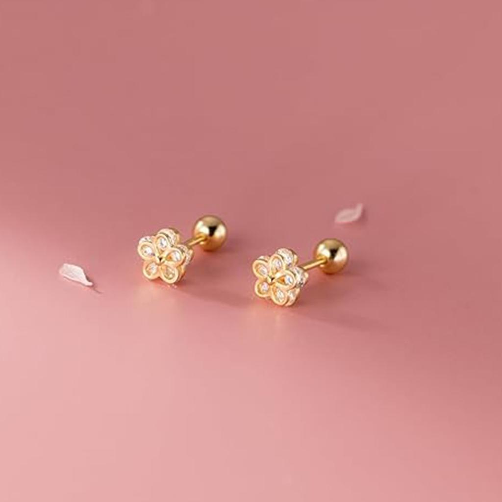 Cercei Dama Design Floare Earrings Zirconia Gold Hypoallergenic Fashion Simple Women's Earrings