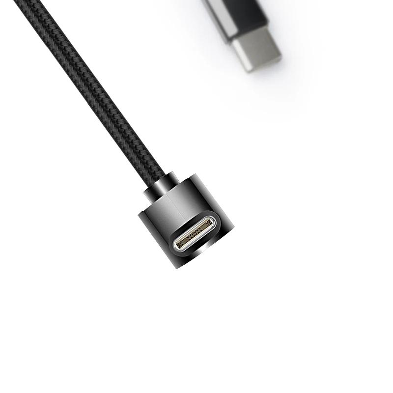 Cavo Dati Intrecciato in Nylon da 60W Tipo C Linea Angolo a 90 Gradi Cavo USB C a USB C PD per 17 Pro Samsung Cavi di Ricarica Rapida