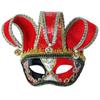 Maschera Mezza Faccia da Gentiluomo Retrò Veneziana Maschera di Carnevale in Stile Italiano con Campanellini Metallici per Decorazione Festa di Halloween Natale
