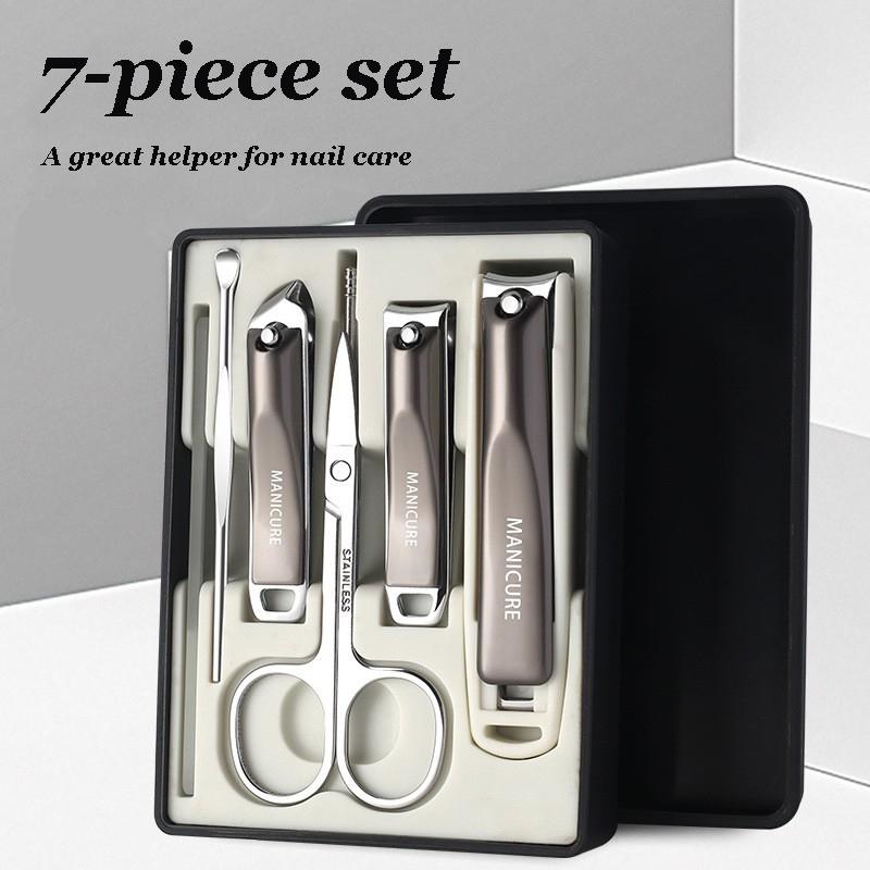 Nail clippers five-piece set, seven-piece set, nail clippers, ear picks, small scissors and other nail trimming tools